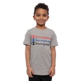 Champion Boy's 2 Pack Short Sleeve T-shirt in Grey Heather/ Navy