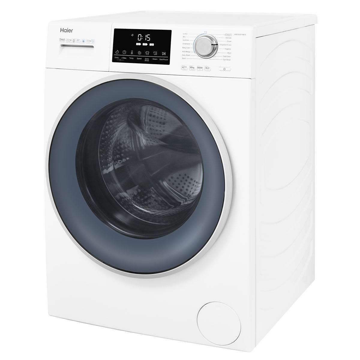 Haier HW120B14876, 12kg, 1400rpm Washing Machine A+++ Rated in White