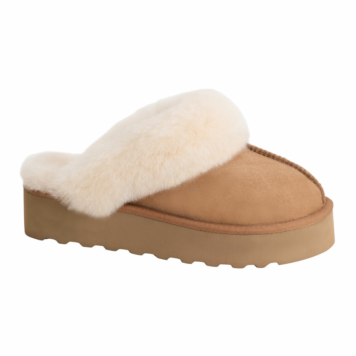 KS Ladies Shearling Platform Slipper