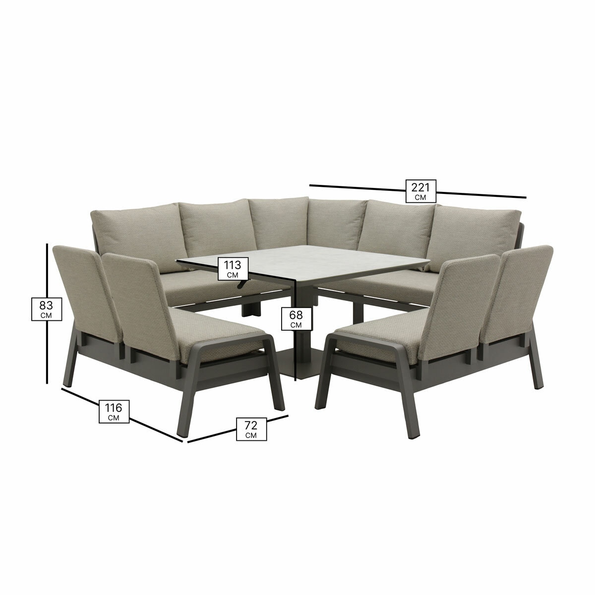 Bramblecrest Malta 4 Piece Deep Seating Patio Set with Height Adjustable Table Bramblecrest Malta 4 Piece Deep Seating Patio Set with Height Adjustable Table