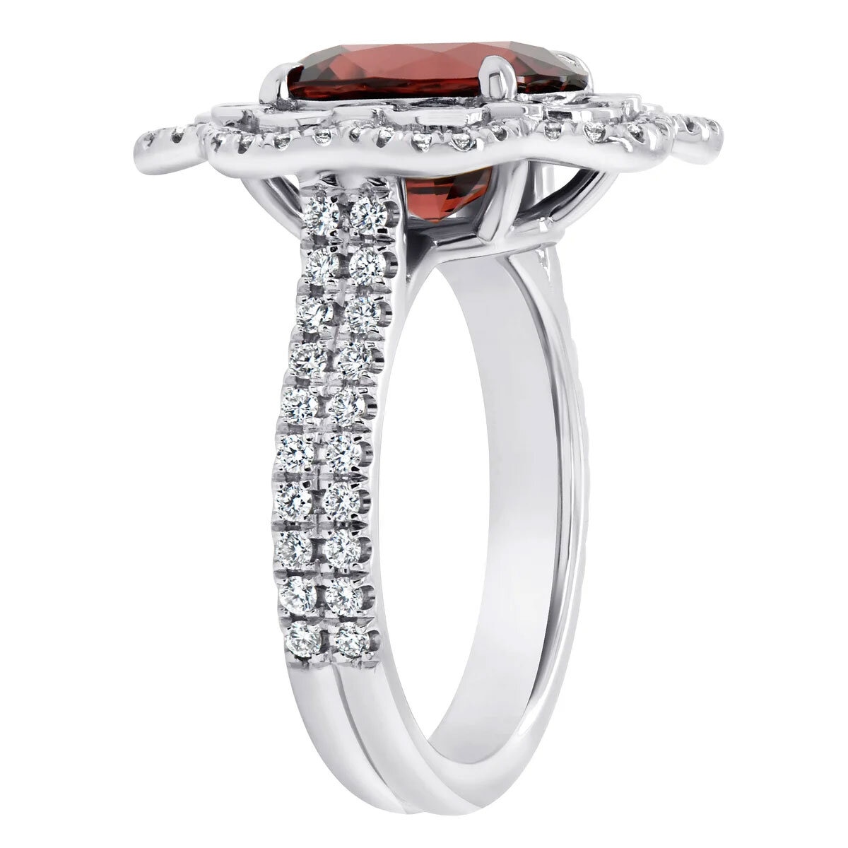 Oval Cut Spinel & 0.80ctw Diamond Halo Ring, Platinum