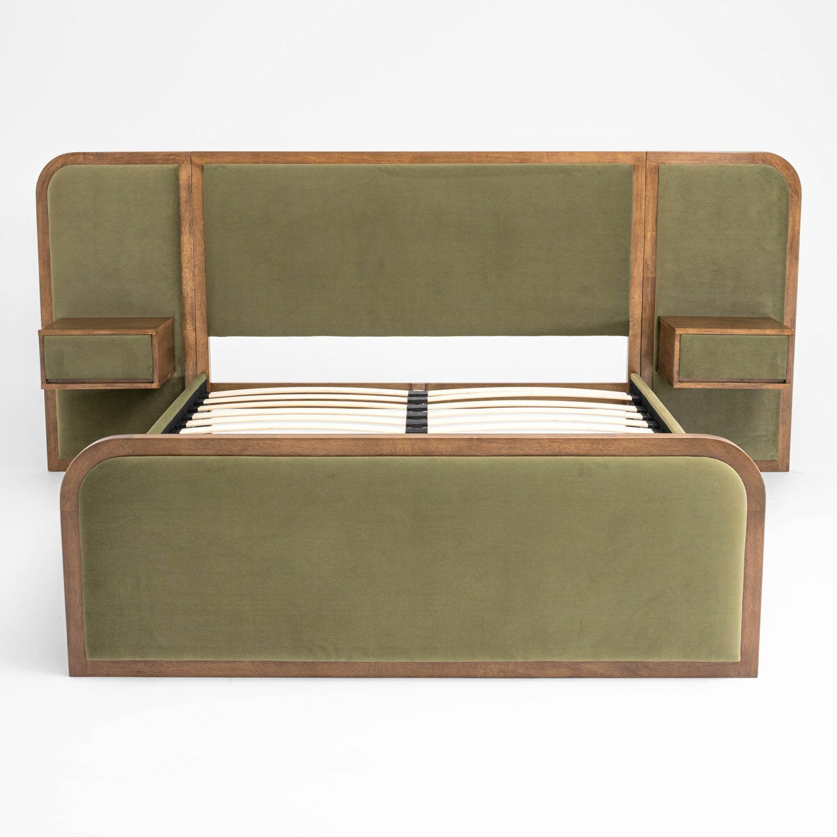 Travis Bed Green Velvet Bed Frame in 2 Sizes