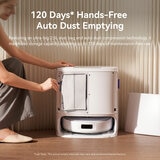 Lifestyle image of Narwal X10 Robot Vacuum Cleaner with auto dust emptying