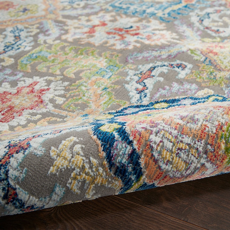 Ankara Grey Patterned Rug in 2 Sizes Costco UK