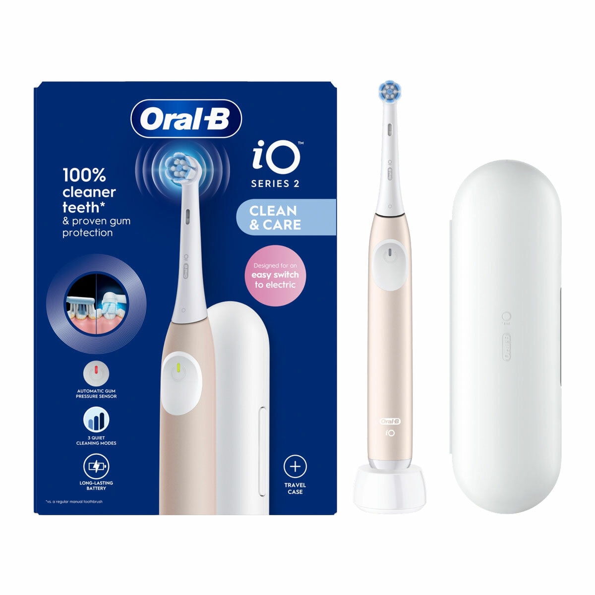 Oral-B iO2 Electric Toothbrush & Travel Case, Pink