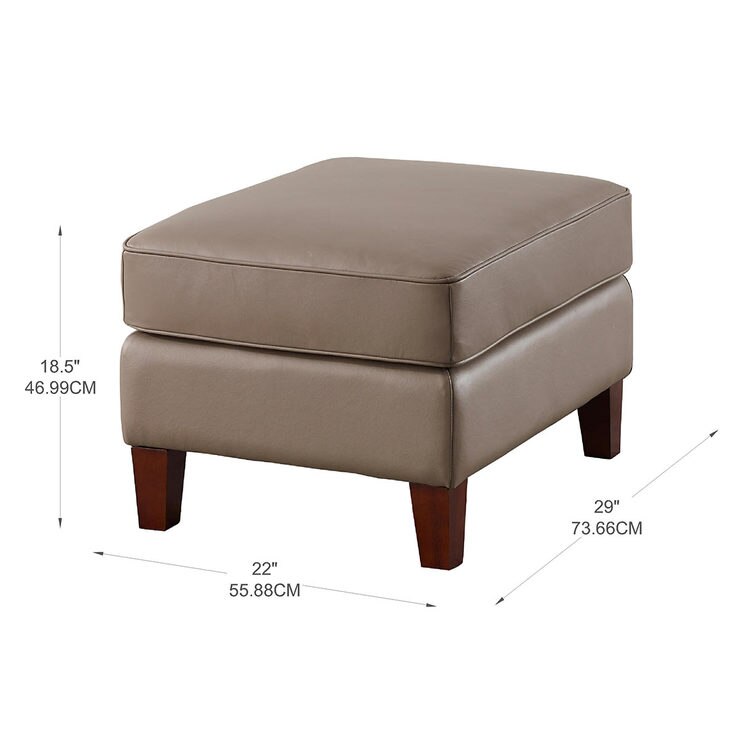 West Park Taupe Leather Footstool Costco UK