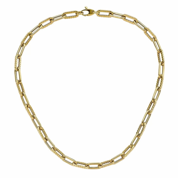 14ct Yellow Gold Twisted Paperclip Necklace 14ct Yellow Gold Twisted Paperclip Necklace