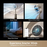 Lifestyle images showing different features of the fan Lifestyle images showing different features of the fan