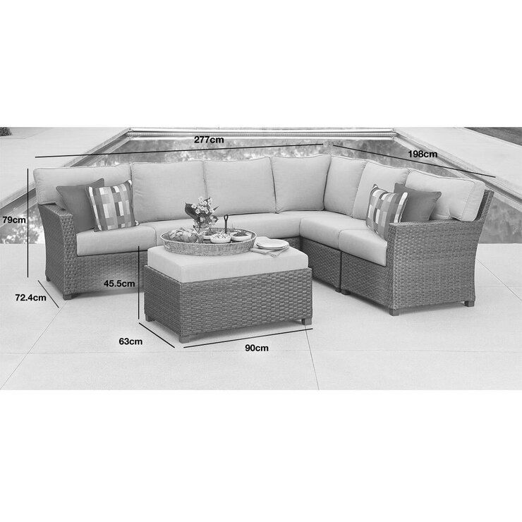 Pacific Casual Westchester 7 Piece Woven Sectional Patio Set Costco UK