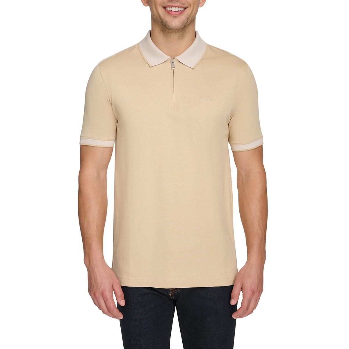 DKNY Men's Zip Collar Polo