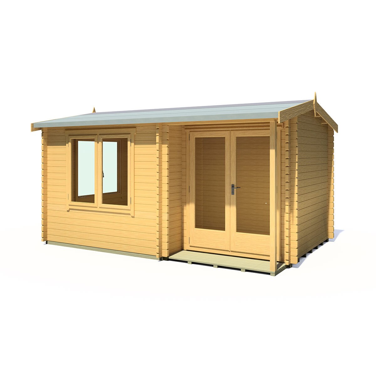 Installed Shire Thetford 44mm Log Cabin 15ft x 10ft (4.5 x 3m)