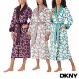 DKNY Shawl Collar Long Plush Robe