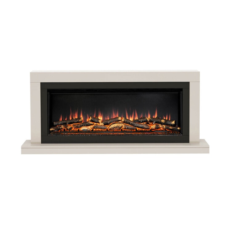 Flare Elyce Grande Wall Mounted Electric Fireplace in Cream, 2kW