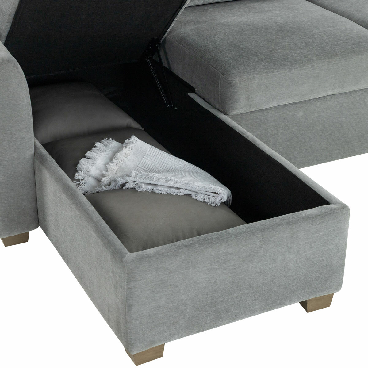 Coddle Cameron Fabric Sofa Bed with Reversible Chaise, Grey Coddle Cameron Fabric Sofa Bed with Reversible Chaise, Grey