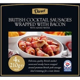 Direct Table British Bacon Wrapped Sausages, 4 x 210g