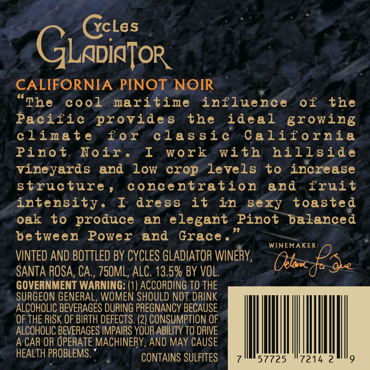 Cycles Gladiator Pinot Noir 2018, 75cl