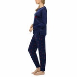 Jane & Bleecker Women's Silky Plush Pyjama Set in Navy Cherries Jane & Bleecker Women's Silky Plush Pyjama Set in Navy Cherries