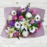 27 Stem Lilac Mixed Flower Bouquet with Greetings Card