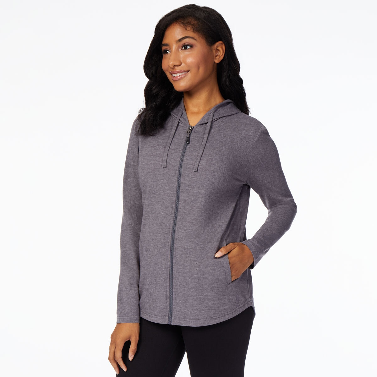 32 Degrees Women's 2 Pack Full Zip Hoody in Black/Forged Iron, Medium