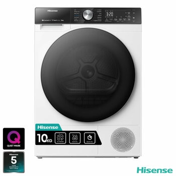 Hisense DH5S102BW, 10kg Heat Pump Tumble Dryer A+++ Rating in White
