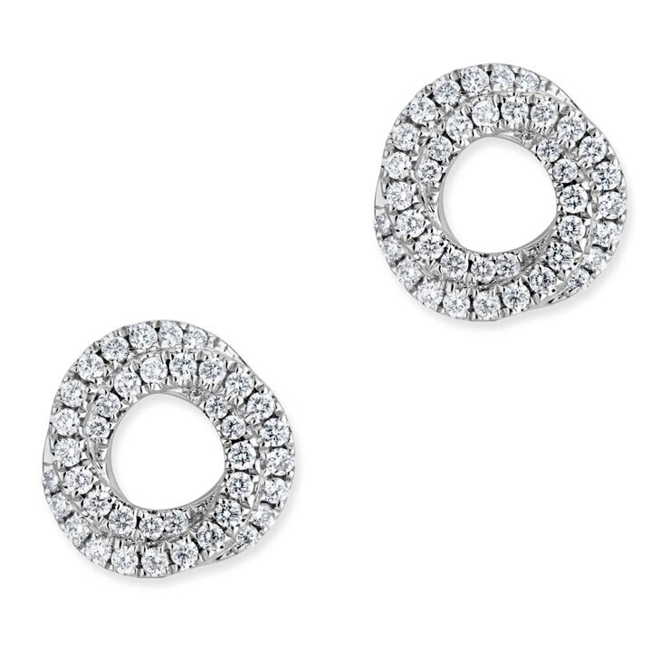 0.35ctw Round Brilliant Diamond Knot Stud Earrings, 18ct White Gold 0.35ctw Round Brilliant Diamond Knot Stud Earrings, 18ct White Gold