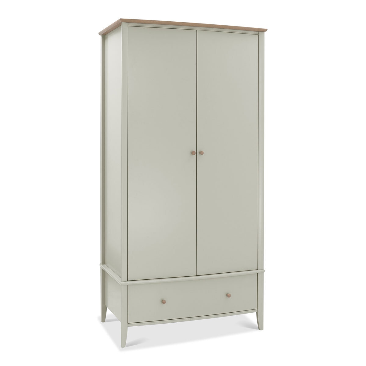 Bentley Designs Whitby Scandi Oak & Soft Grey Double Wardrobe