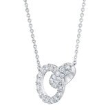 0.50ctw Round Brilliant Cut Diamond Interlocking Circle Necklace, 14ct White Gold