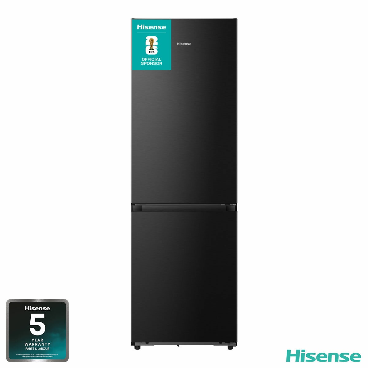 Hisense RB5K330GSFC KitchenFit Fridge Freezer, C Rated in Black Steel