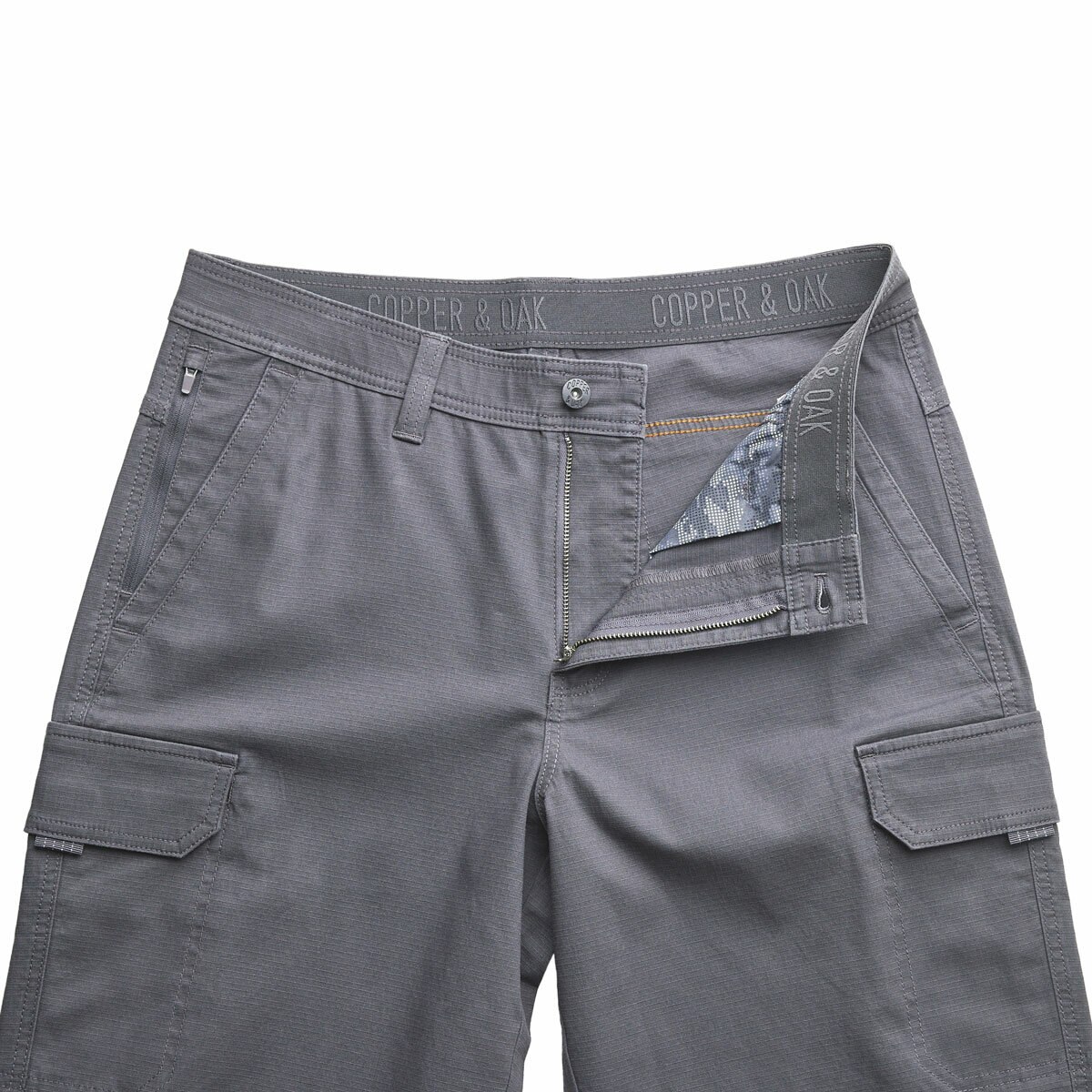 Copper & Oak Mens Cargo Shorts in Grey