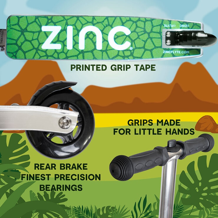 Zinc Flyte Midi 18" Scooter Suitcase, Darwin the Dinosaur