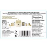 Image showing back of pack info for the toilletries