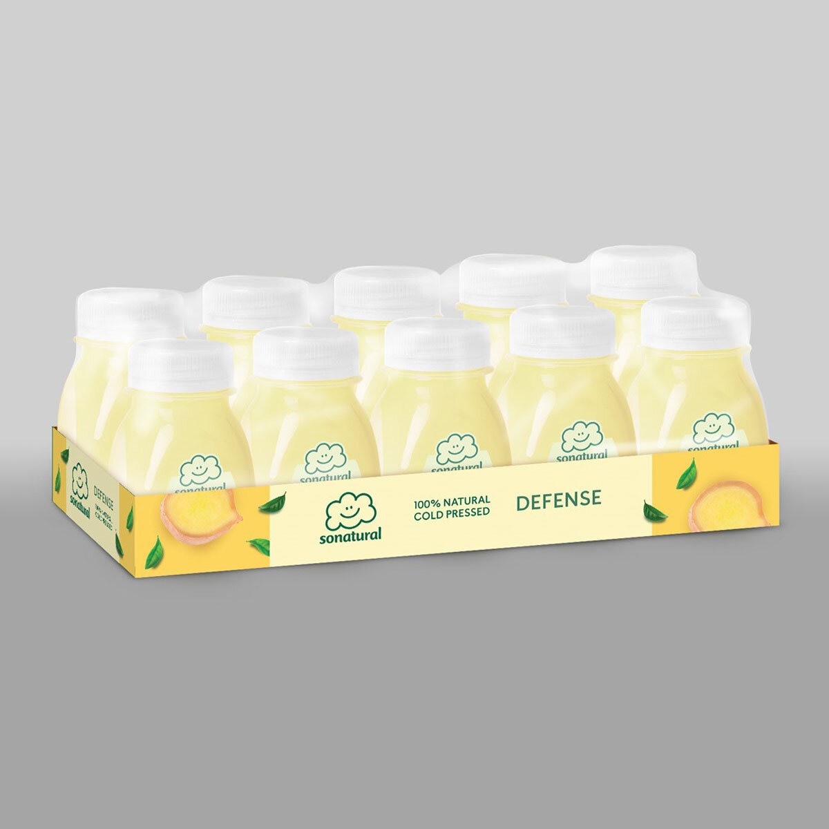 Tray of sonatural ginger shots