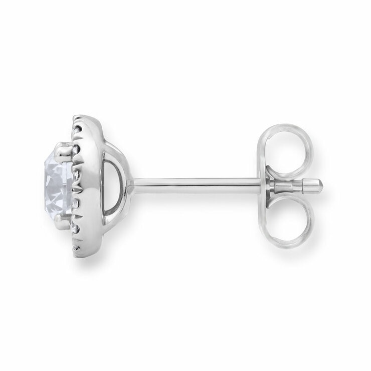 1.22ctw Round Brilliant Cut Diamond Earrings, 18ct White Gold