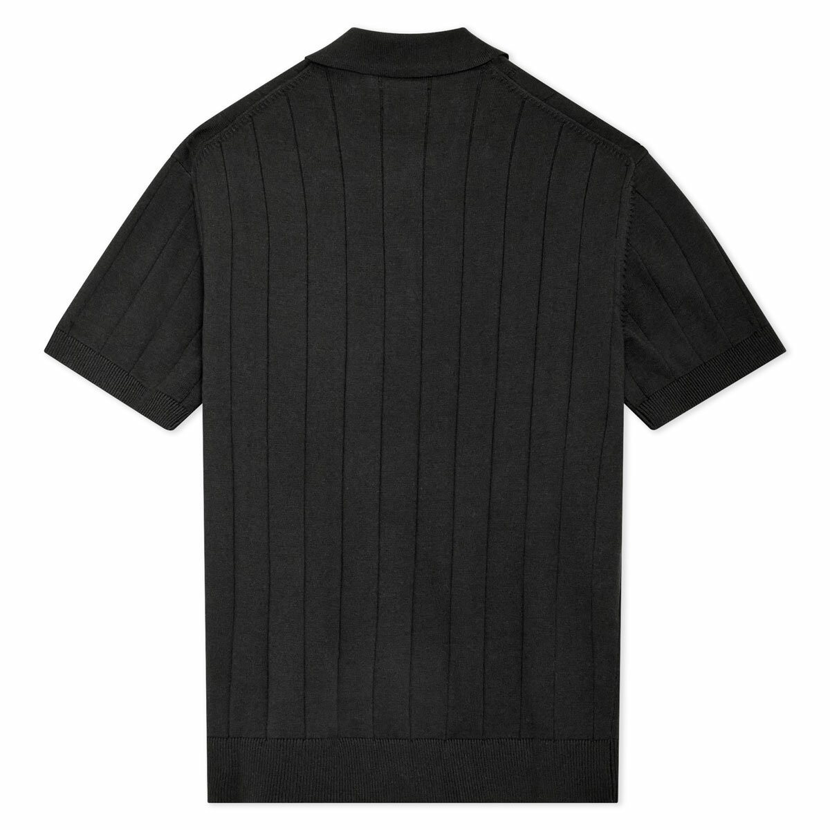 Chaps Men's Ribbed Knit Polo in Black Chaps Men's Ribbed Knit Polo in Black