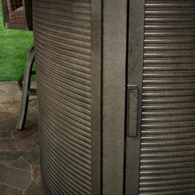 Fluted aluminium table base