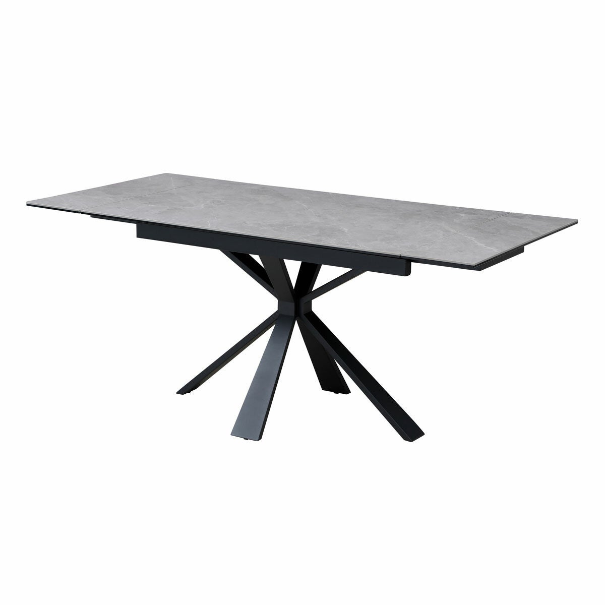 Jordan Ceramic Extending Dining Table + 6 Grey Chairs, Seats 6-8