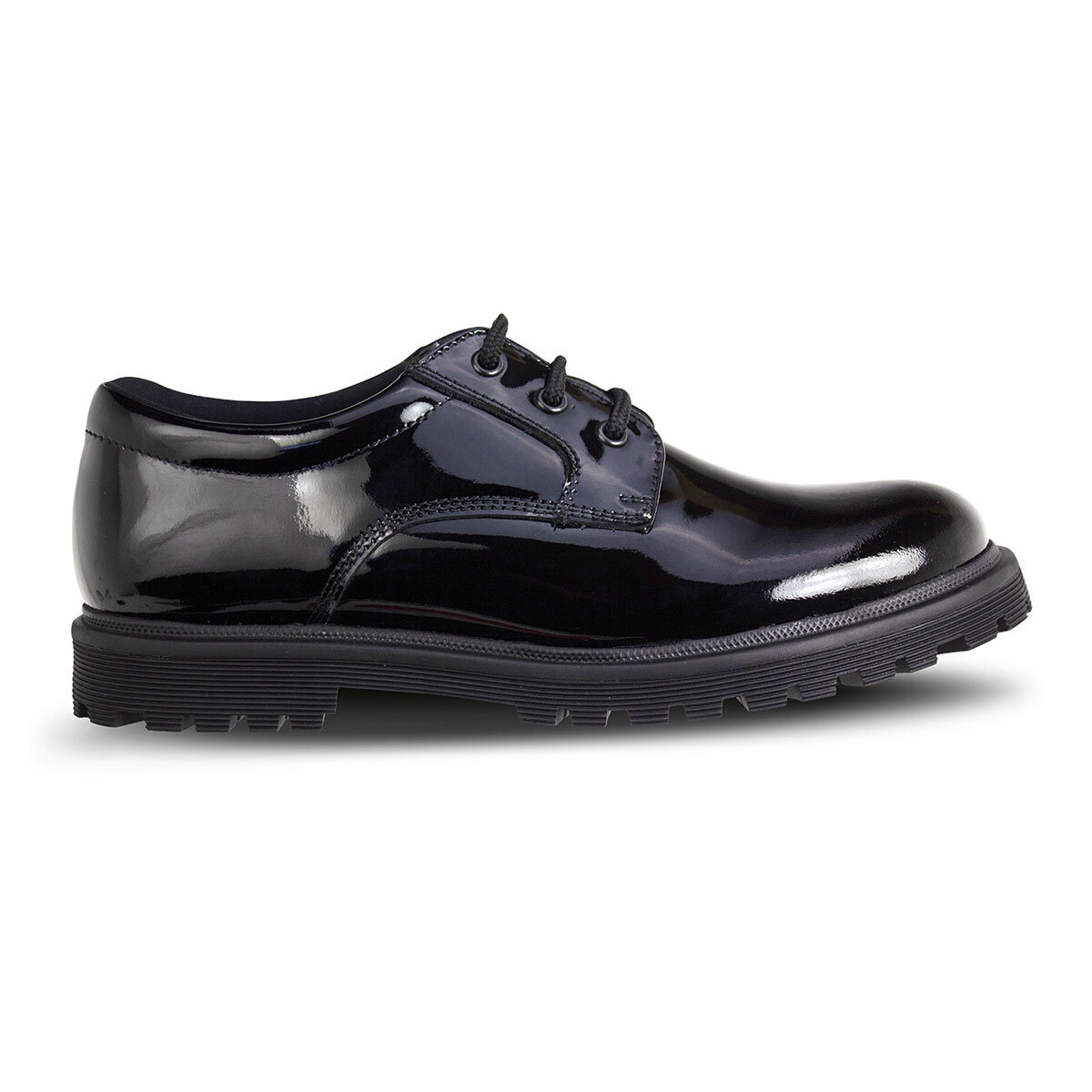 TeⓇm Bailey Patent Unisex Chunky Lace Up School Shoes, Youth 4