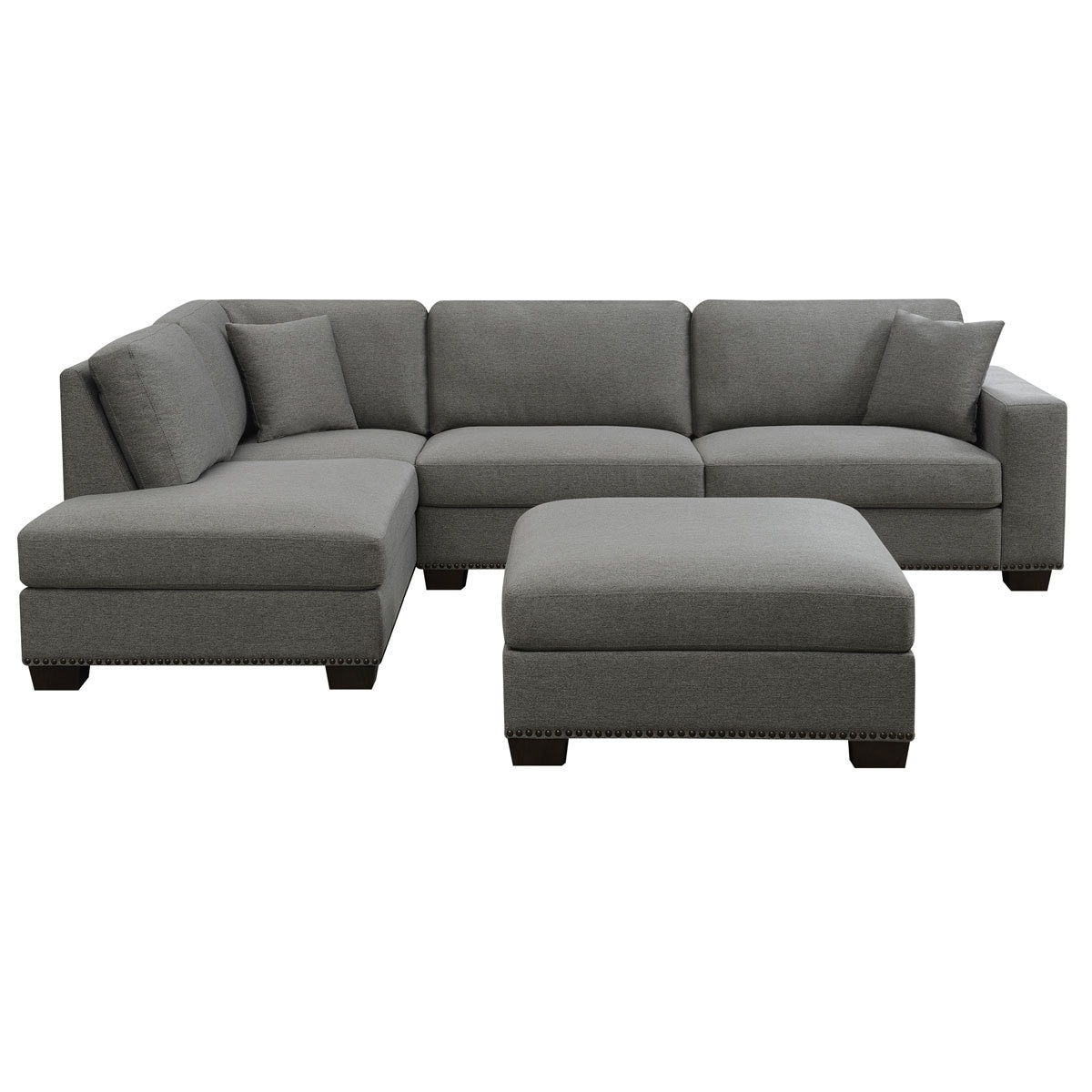 Thomasville Artesia Grey Fabric Sectional Sofa with Ottoman Costco UK
