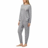 Jane & Bleecker Women's Silky Plush Pyjama Set in Grey Hearts Jane & Bleecker Women's Silky Plush Pyjama Set in Grey Hearts
