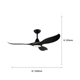 Eglo Cirali Ceiling Fan with DC Motor and LED Light in Black 
