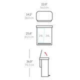 simplehuman 58L Dual Compartment Step Can Bin 