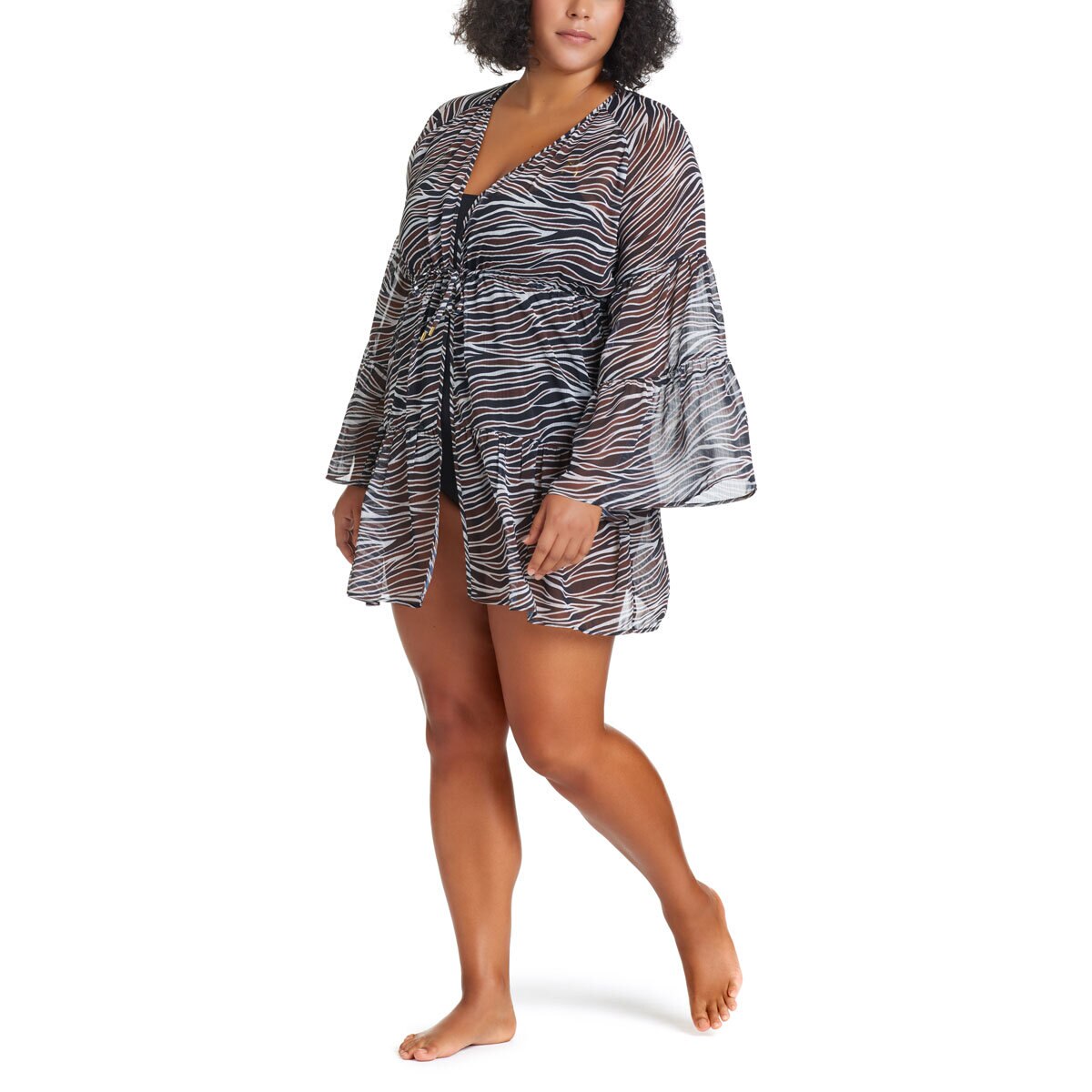 Rod Beattie Ladies Bleu Beach Cover Up Dress in Zebra, Small