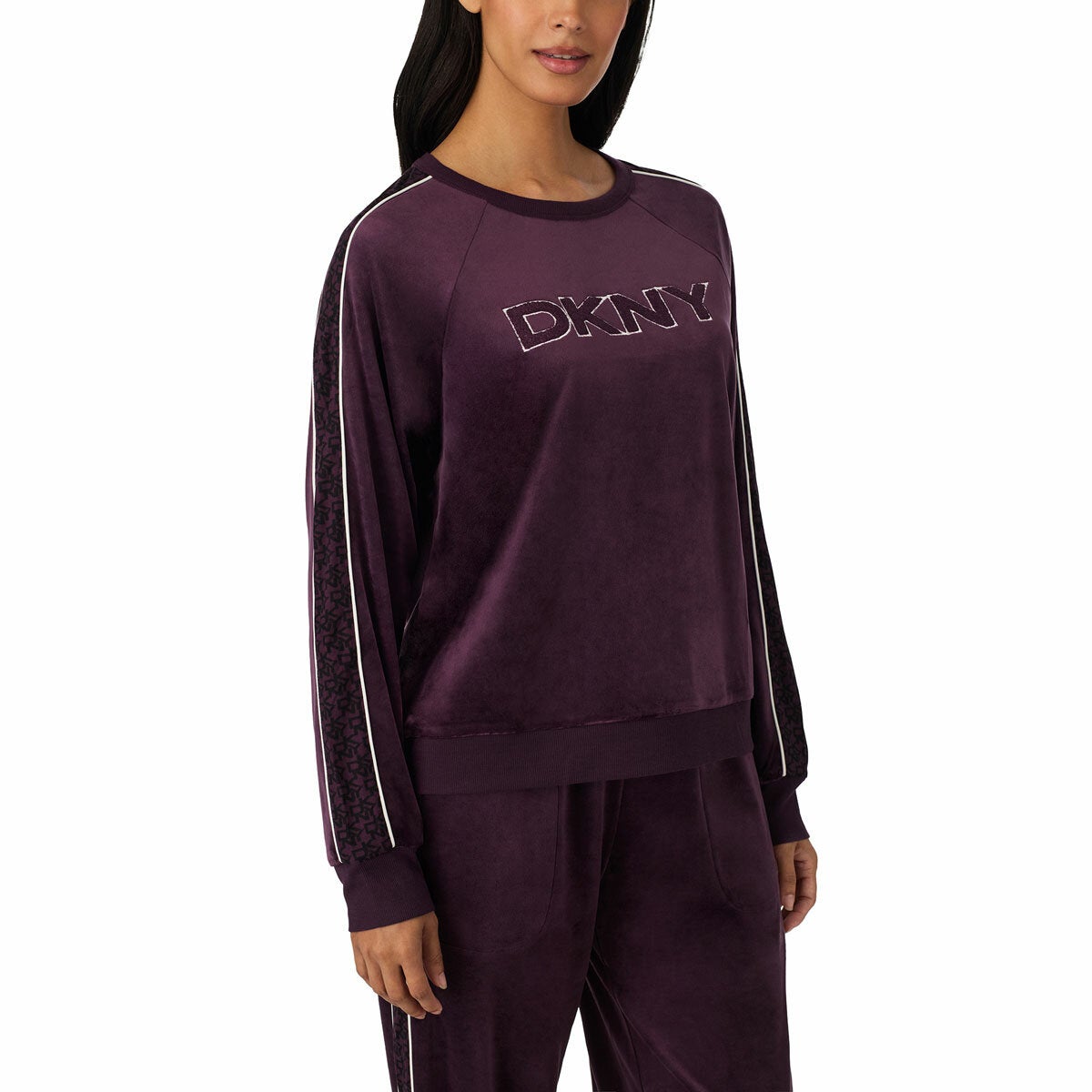 DKNY Women's Plush Lounge Set in Plum DKNY Women's Plush Lounge Set in Plum