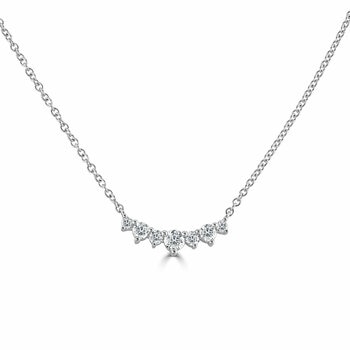 0.36ctw Round Brilliant Cut Diamond 7 Stone Necklace, 18ct White Gold