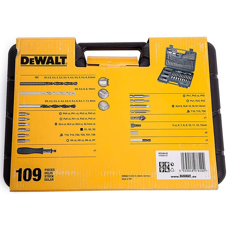 DEWALT® 109 Piece Round Drill Bit Set Costco UK