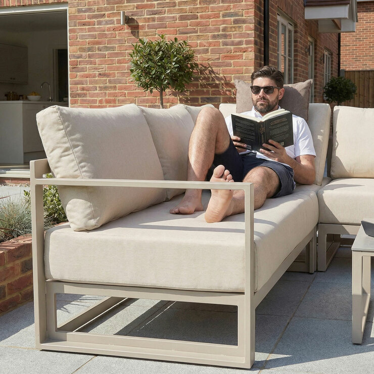 Harbour Lifestyle Havana Corner Patio Set with Reclining Feature in Latte