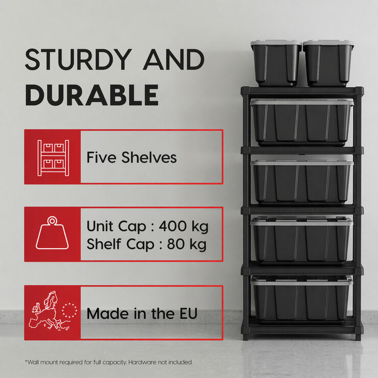 IRIS OHYAMA 5-Tier 191 x 91.5 x 45 cm Utility Storage Rack IRIS OHYAMA 5-Tier 191 x 91.5 x 45 cm Utility Storage Rack