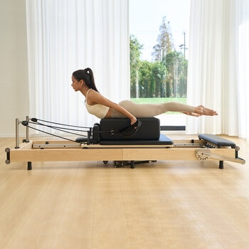 Hisooth SpaceSaver Foldable Pilates Reformer 60cm Maple Frame Hisooth SpaceSaver Foldable Pilates Reformer 60cm Maple Frame