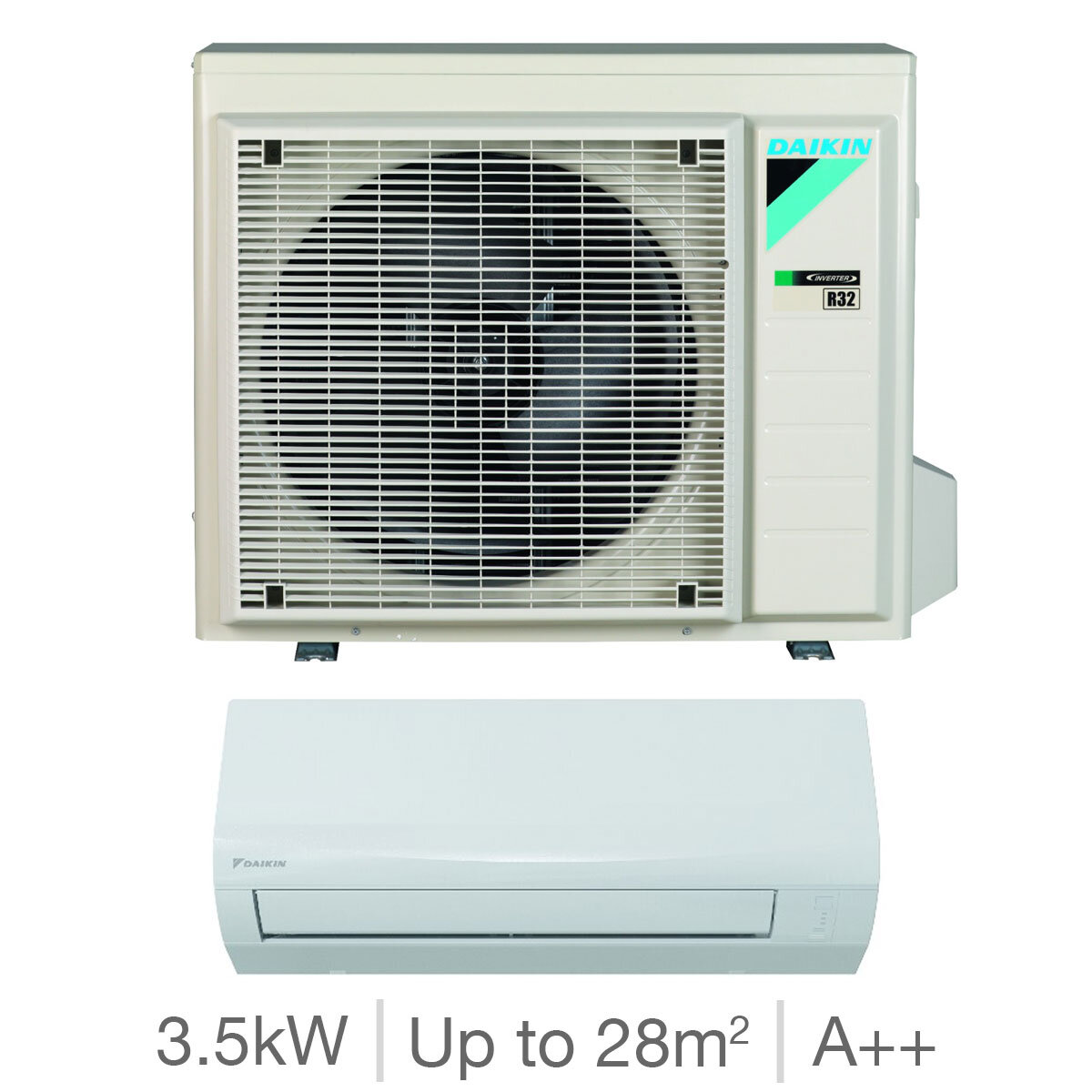 Installed Daikin Sensira 3.5kW Single Split Air Conditioning Unit for Commercial Use