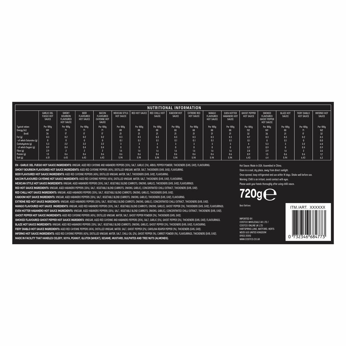 Ingredients and Nutritional Info